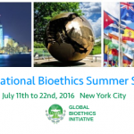 November 2015 Global Bioethics Initiative Newsletter and Manhattan Bioethics Summer School 2016