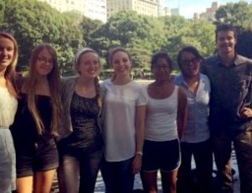 Exploring Central Park. (L to R: Remy Servis, Eija Lindroos, Jessica Haushalter, Agata Ferretti, Yasmine Karma, Grace Kim, and Andrew Scherffius)